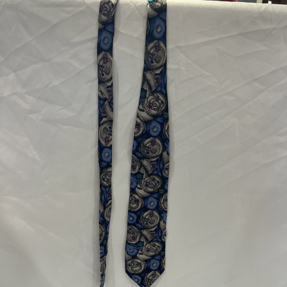 J Garcia Necktie Silk Snail Garden Collection 9 beautiful unique grey blue 20‎